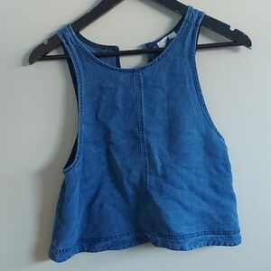 Aritzia Blue Denim Crop Top